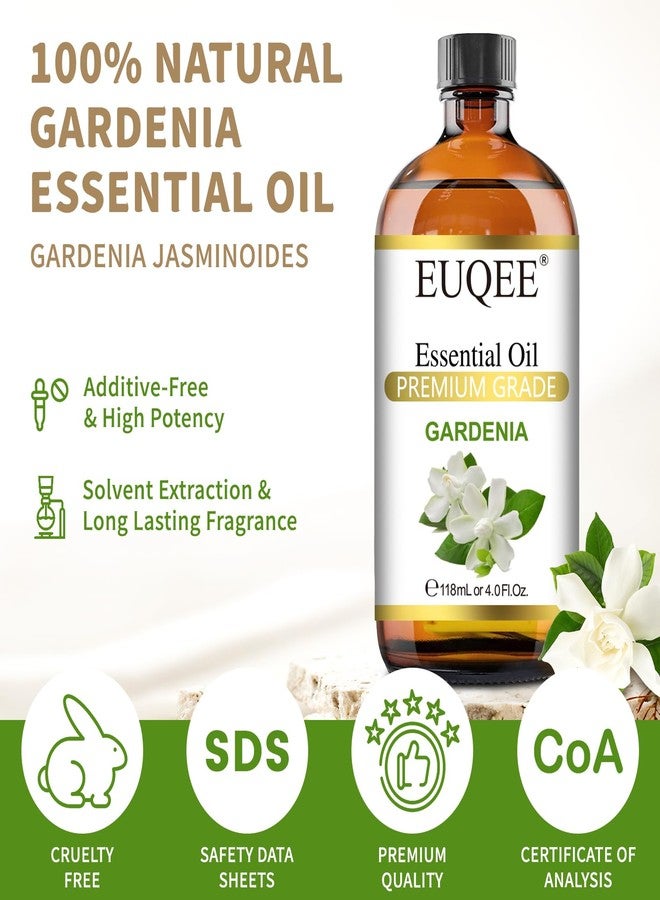 EUQEE 118ml Gardenia Essential Oil, Pure & Premium Grade Aromatherapy Oil Great for Diffuser, DIY Soap, Candle Making, Skin Care, Natural Gardenia Oil Floral Aroma for Mood (4Fl. OZ) - Image 2